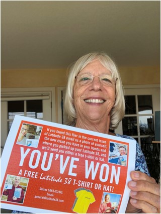 Rita with her winning ticket