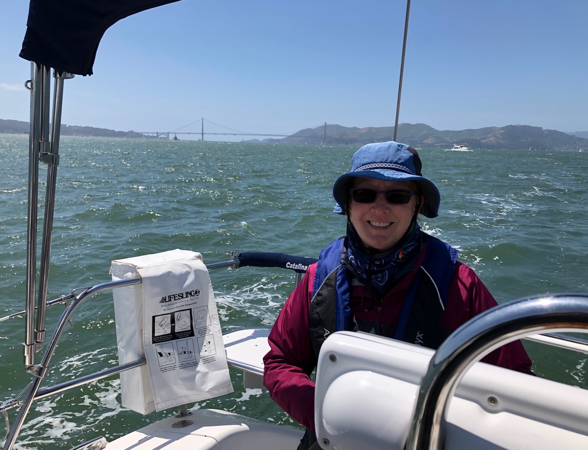 Terri at helm