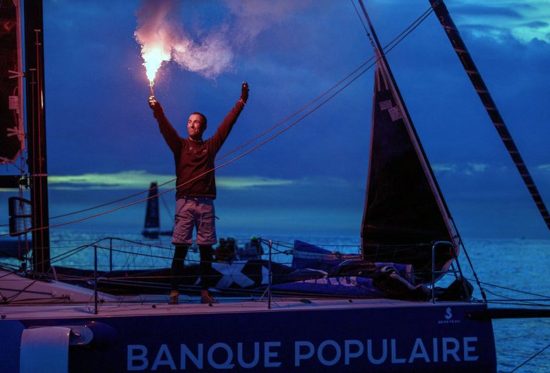 Armel on the bow with flare