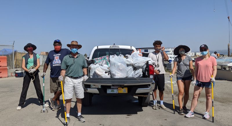 SFSSC Volunteers with trash filled pick-up truck.
