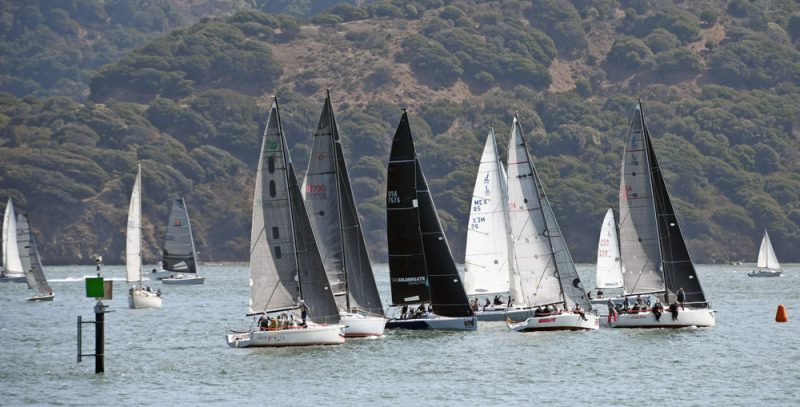 Big boat start with Angel Island in the background