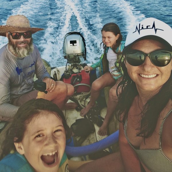 Fennell family in Dinghy