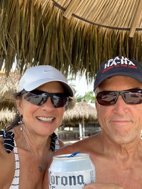 Rich and Laura on the beach in Mexico
