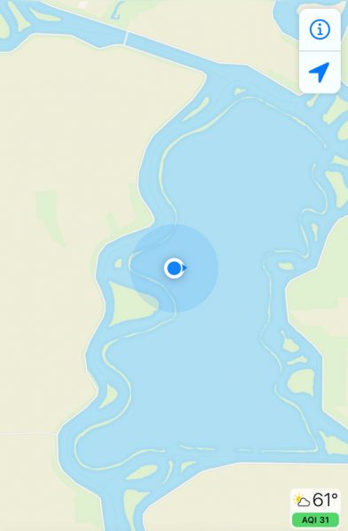 mobile phone app map of Mildred Island