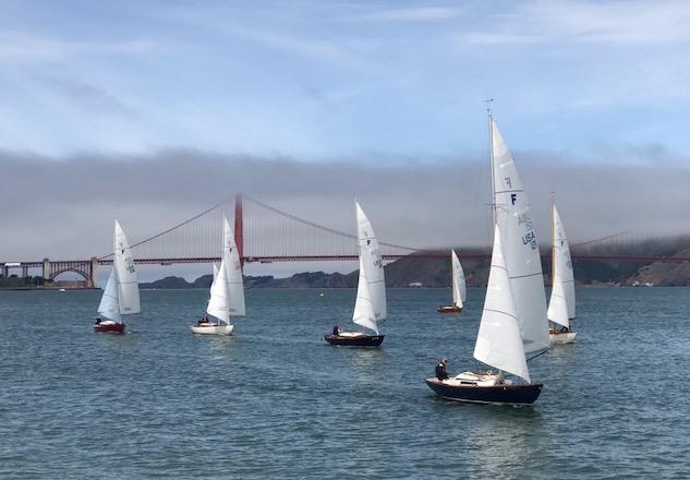 Folkboats racing on the Bay