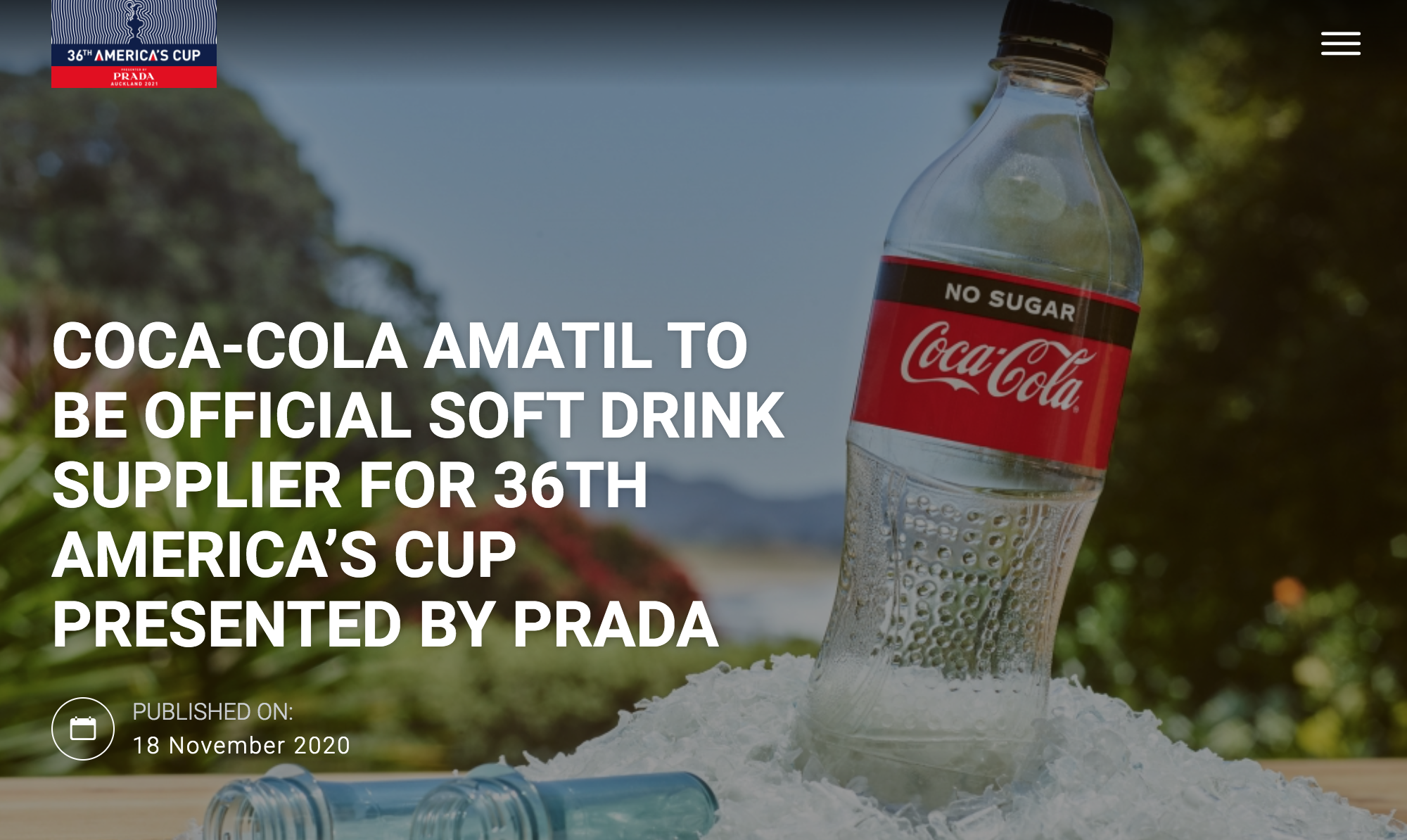 America's Cup News - Coca Cola Official Sponsor