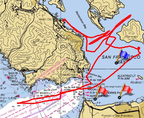 Tracking Irie's day on the Bay