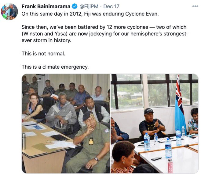 Tweet from Bainimarama