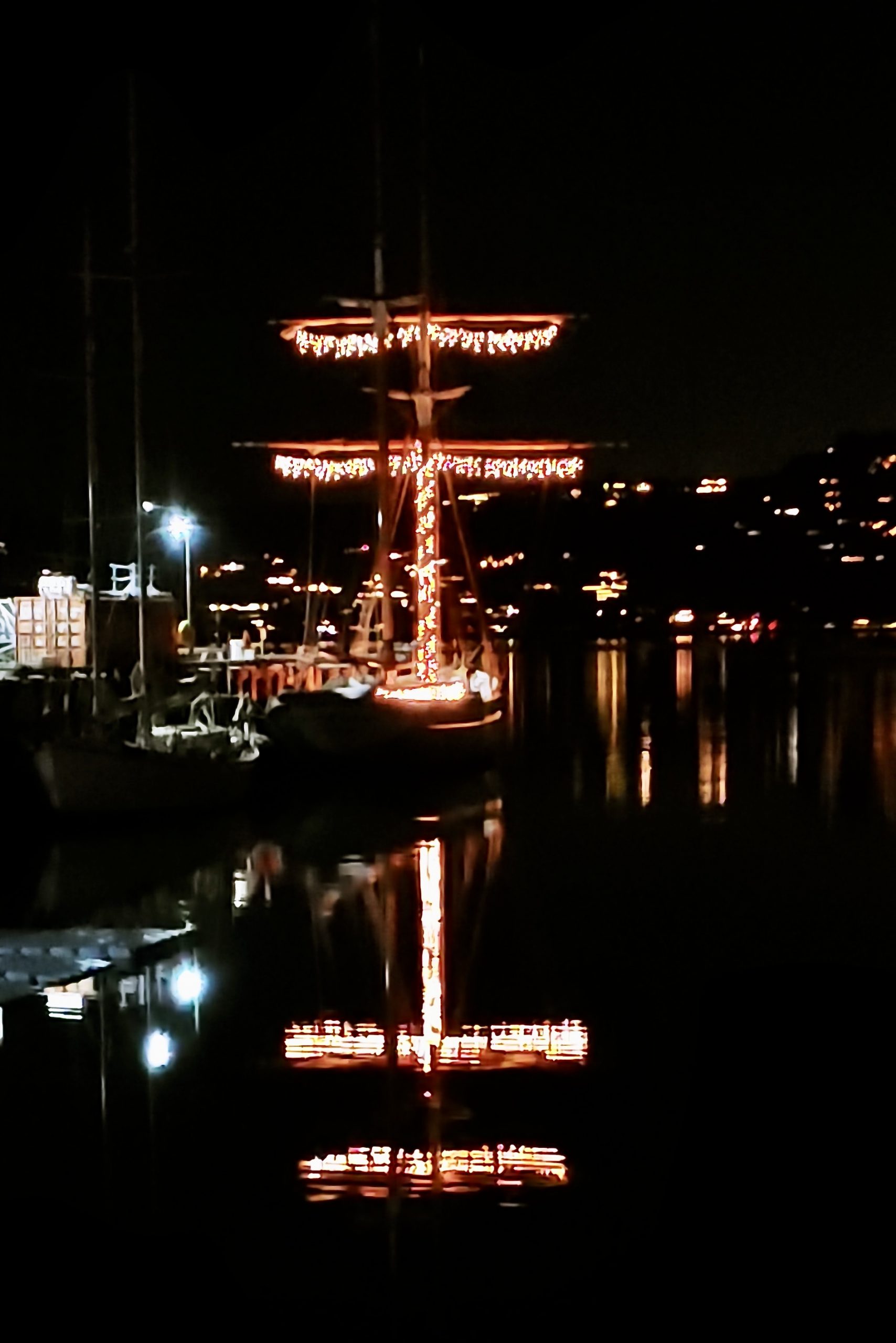 Matthew Turner Christmas lights on mast