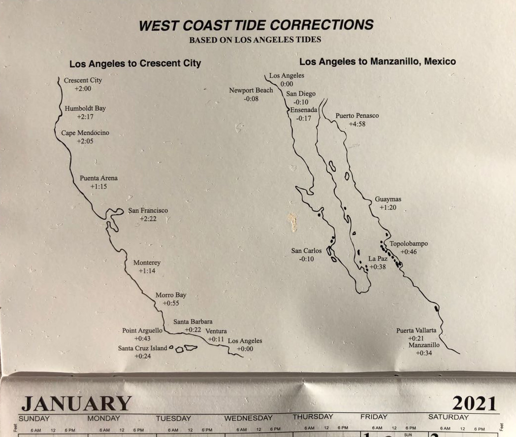 West Coast Tide corrections