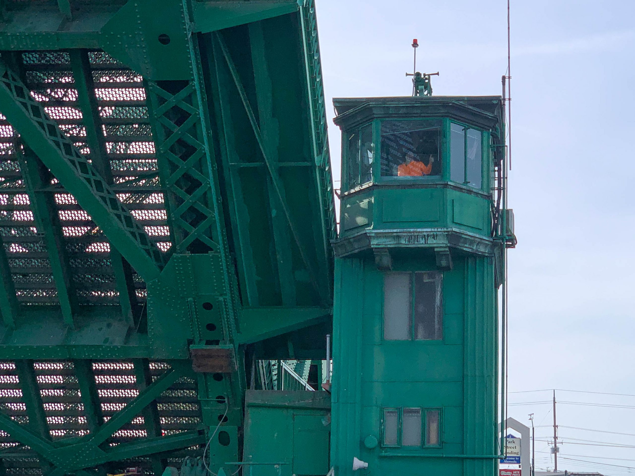 Bridge operator in control tower