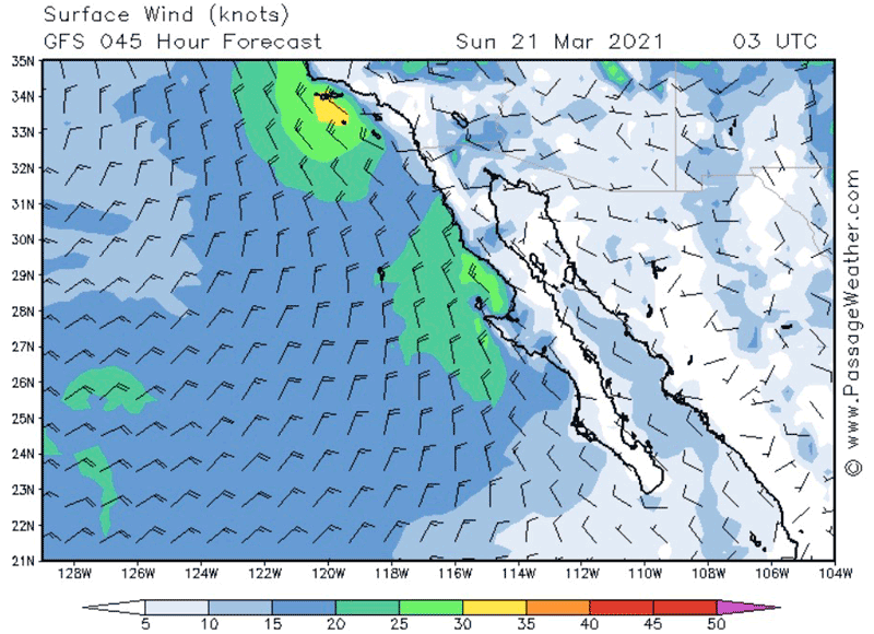 screenshot of winds off Baja