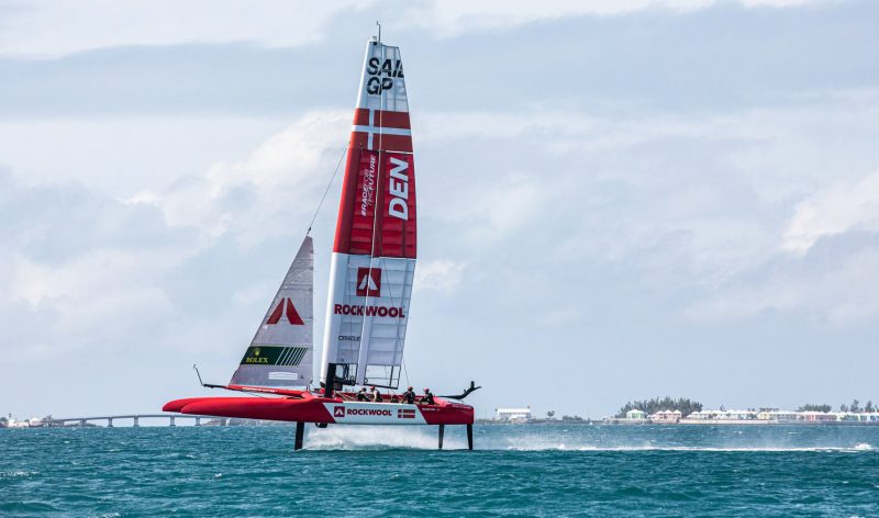 Danish SailGP team foiling in Bermuda