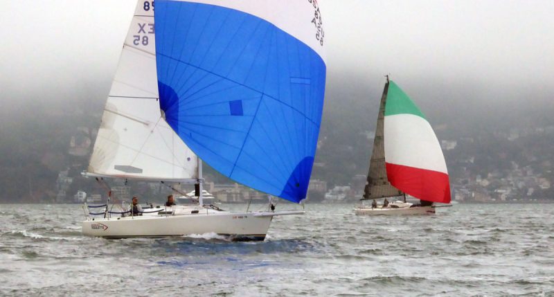 Russian Roulette and CentoMiglia with spinnakers