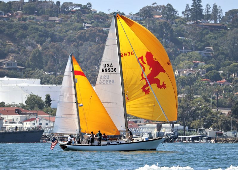 Spitfire with spinnaker and colorful mizzen