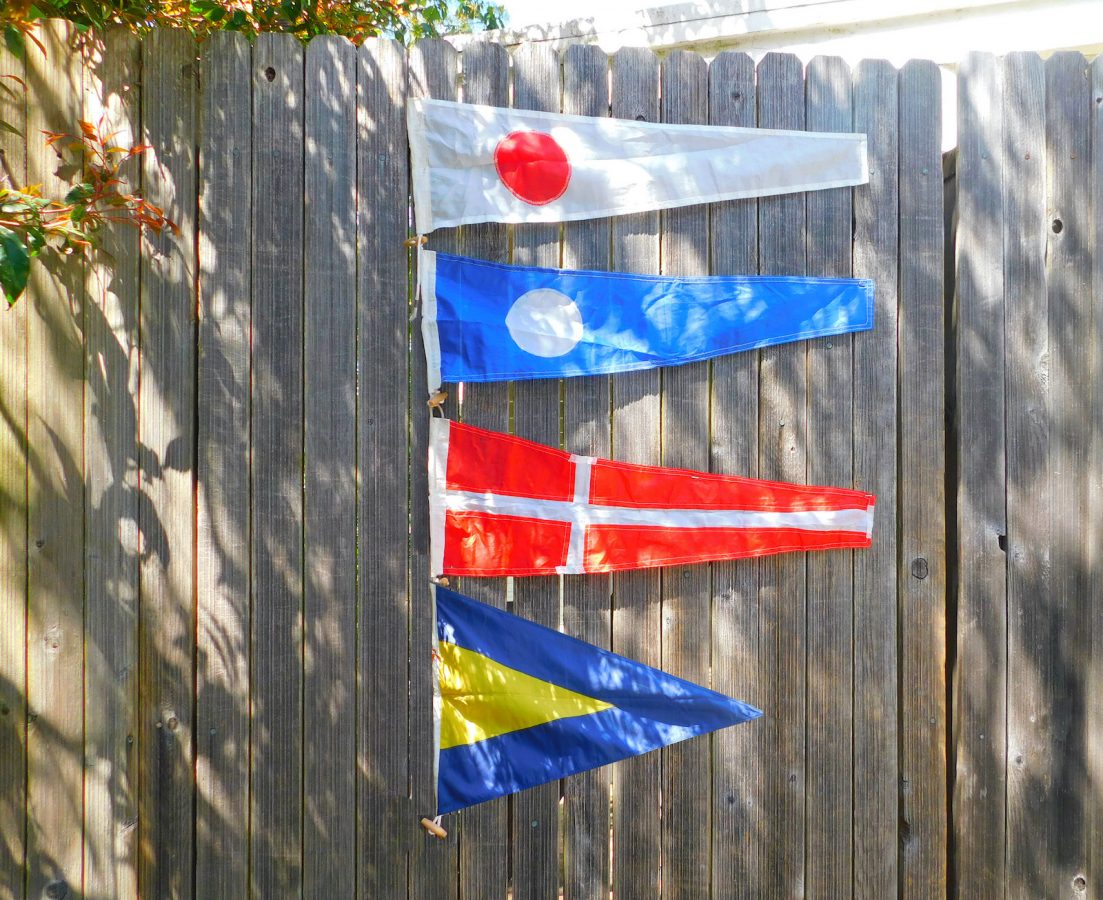 Sailing flags on the gate