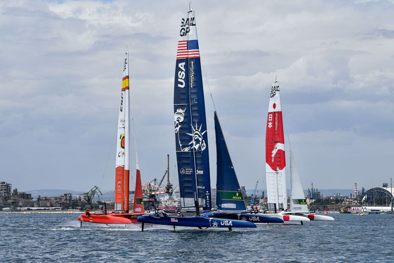 Spain, US and Japan SailGP boats in Italy