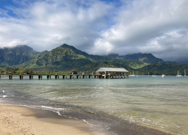 Hanalei Bay pier and vista