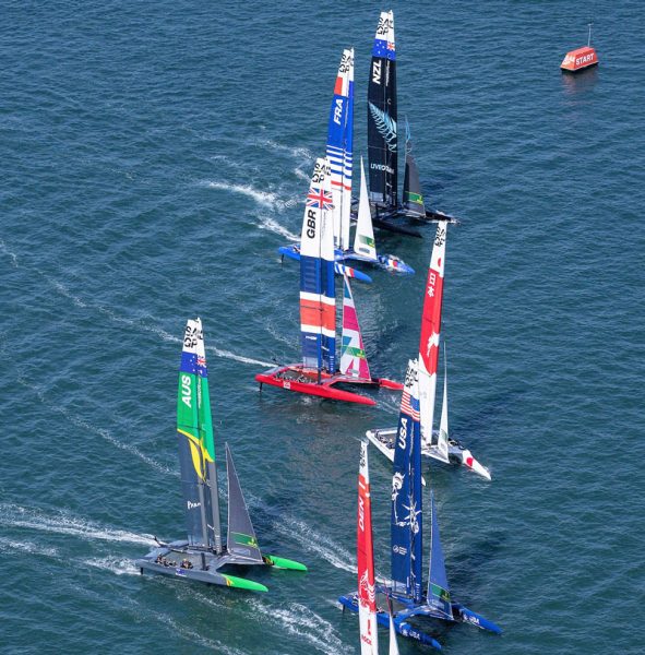SailGP start with all boats