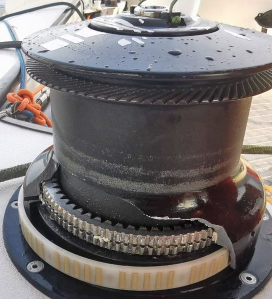 Damaged winch drum