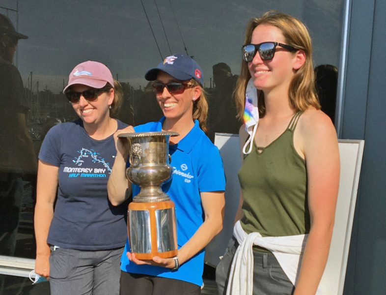 Three women with the Veeder Cup
