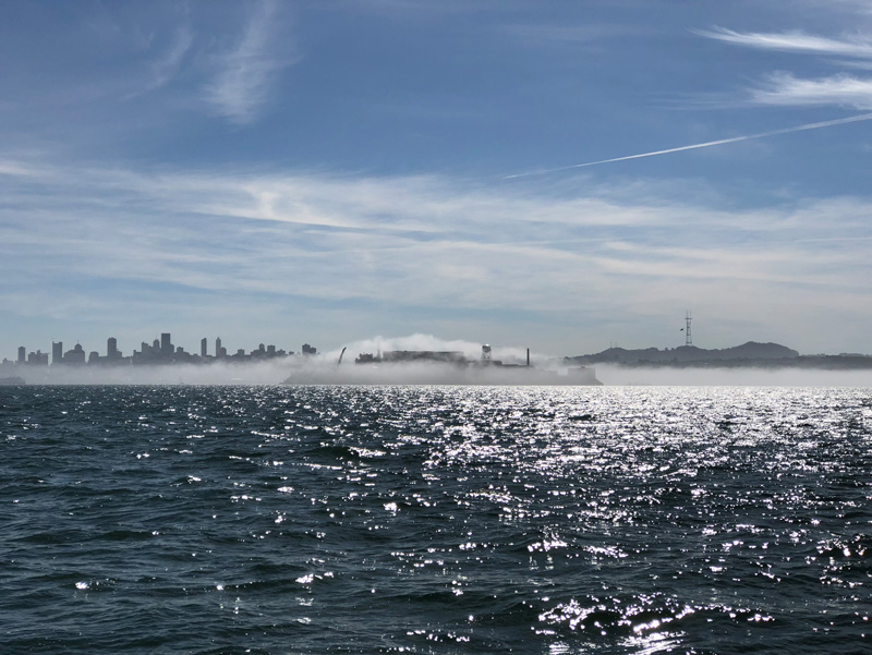 Karl the Fog enshrouds Alcatraz