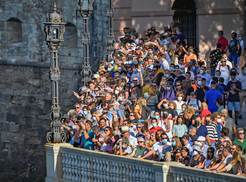 Crowd of spectators in Cadiz