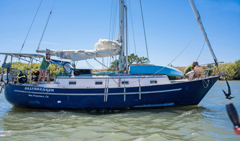 Preparing to anchor in the Delta