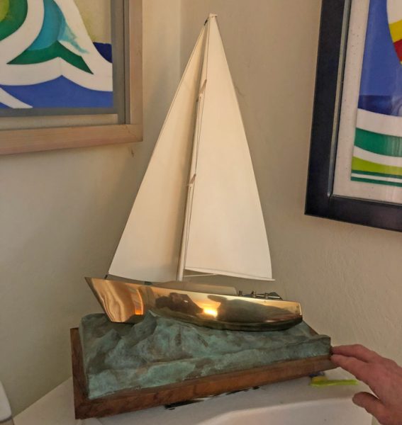 bronze sailboat trophy