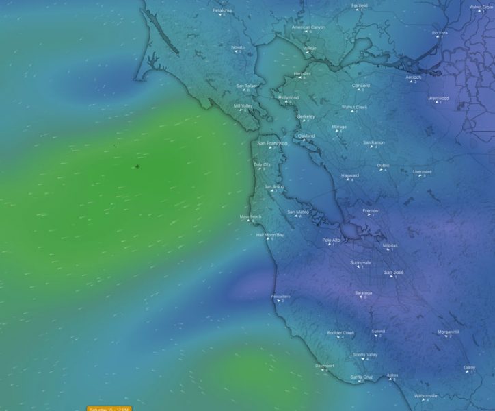 West Coast Windy map