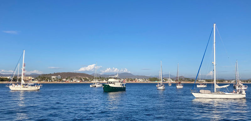 Boats anchored off Melaque