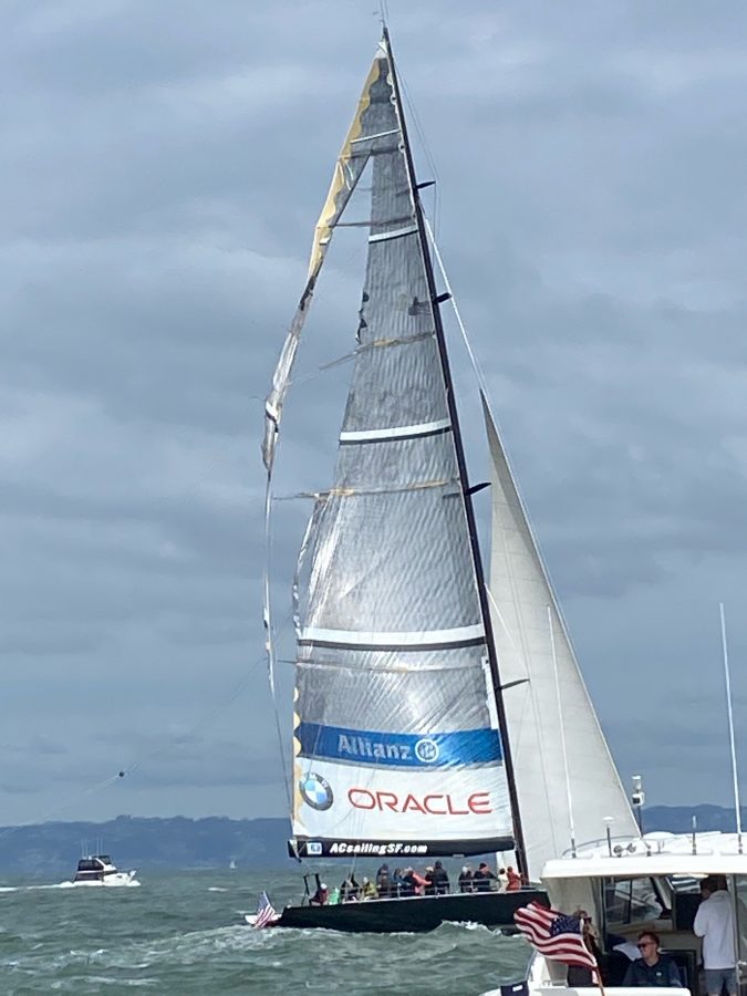 SailGP AC boat torn main