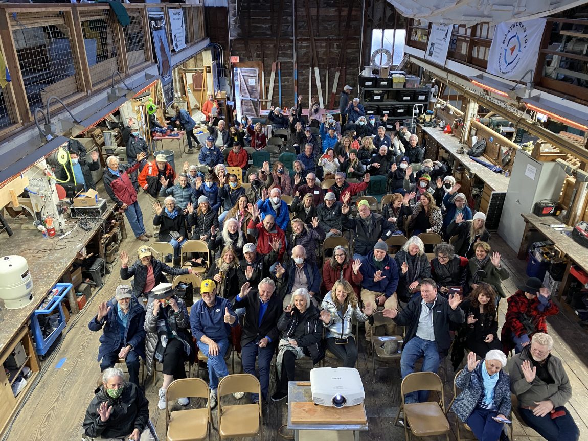 Crowd at A tour of Sausalito's Marinship