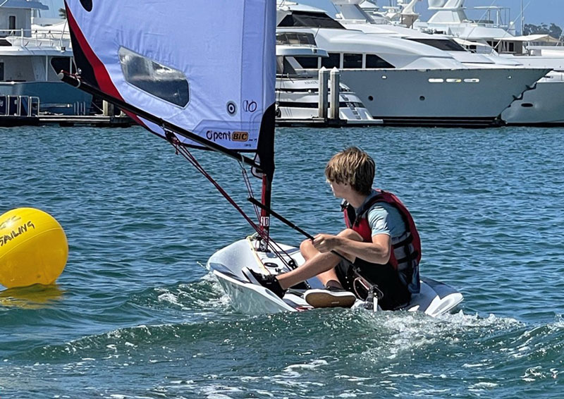 Sailing an O'Pen Bic to a buoy