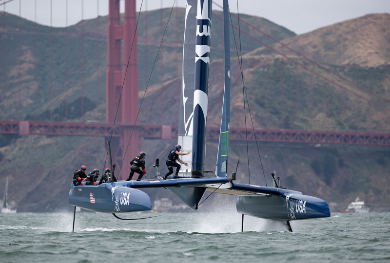 SailGP USA team at Golden Gate Bridge