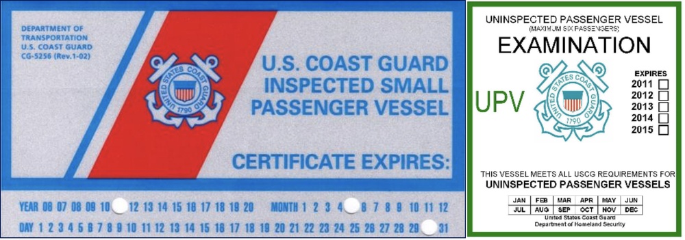USCG inspected vessel decal