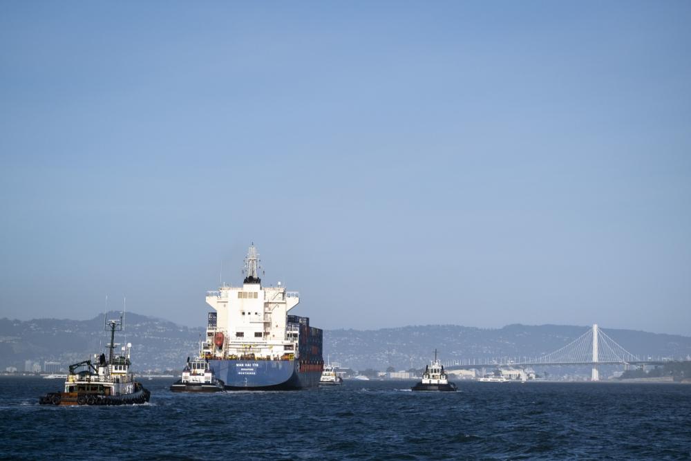 Disabled vessel under tow