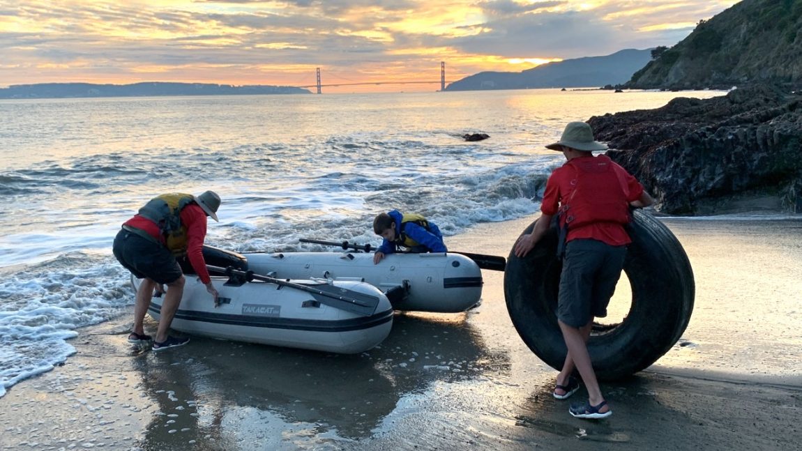 Airplane tyre - beach clean up