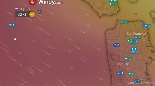 Lightship Windy map