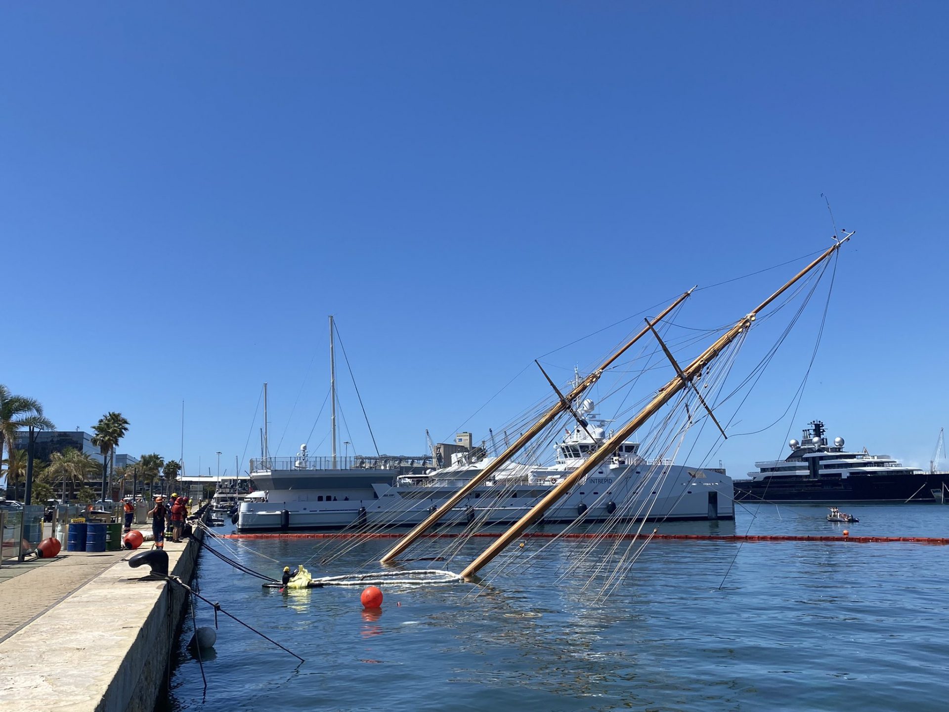 Eleanora E masts protruding from the water