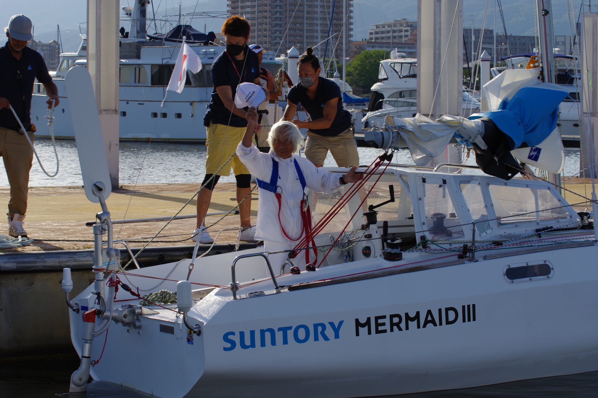 Kenichi Horie docking in Japan