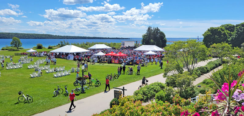 Awards party on the lawn