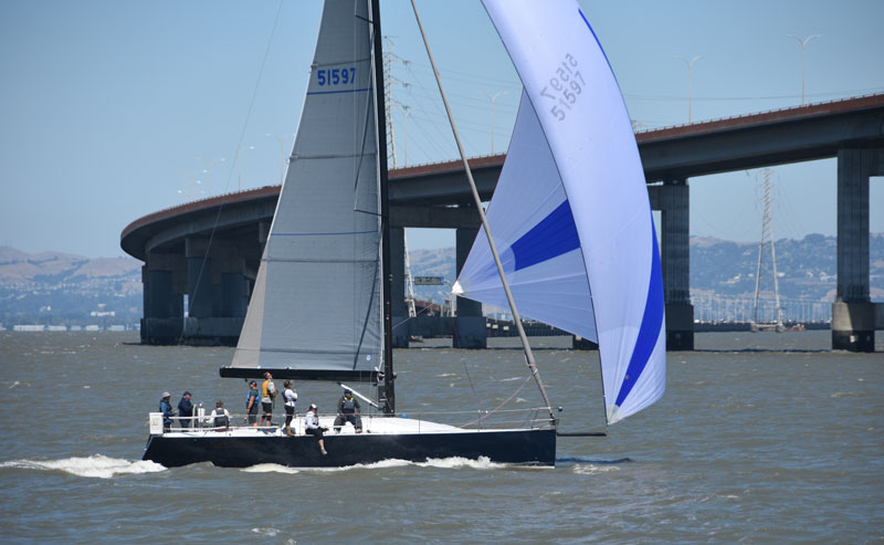 Saoirse at the San Mateo Bridge