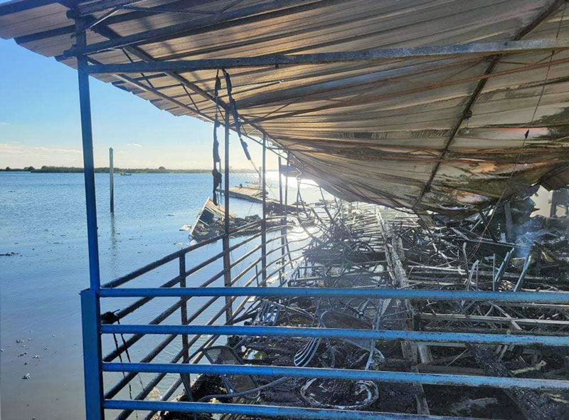 Moore's Riverboat Deck destroyed