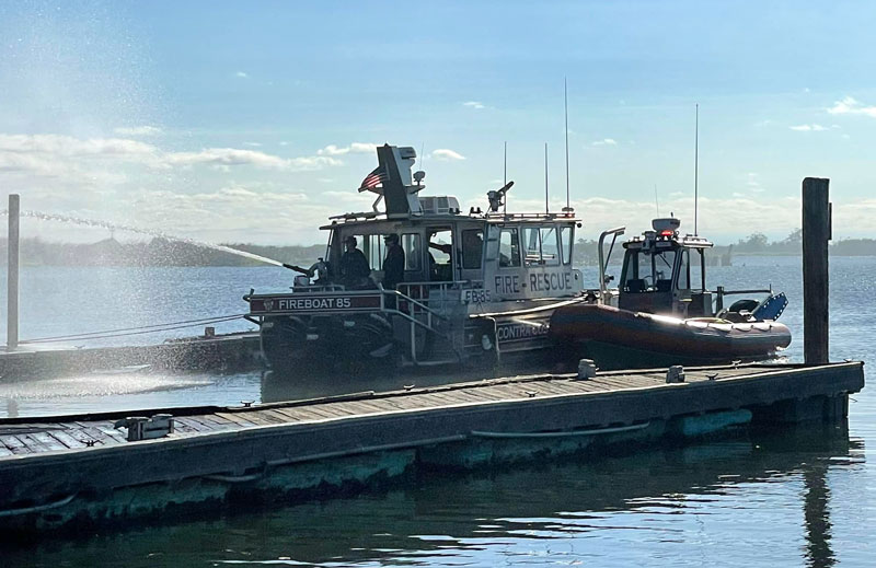 Fireboat at dock