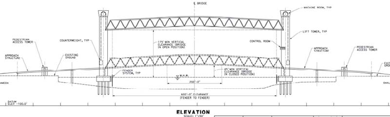 Oakland Estuary Bridge Drawing