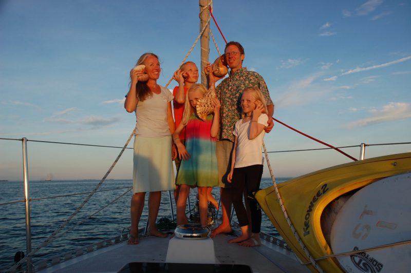 The Gifford family aboard Totem in Papua New Guinea.