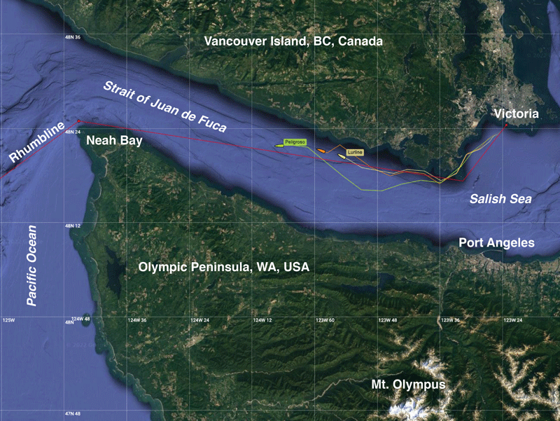 Map of Strait of Juan de Fuca