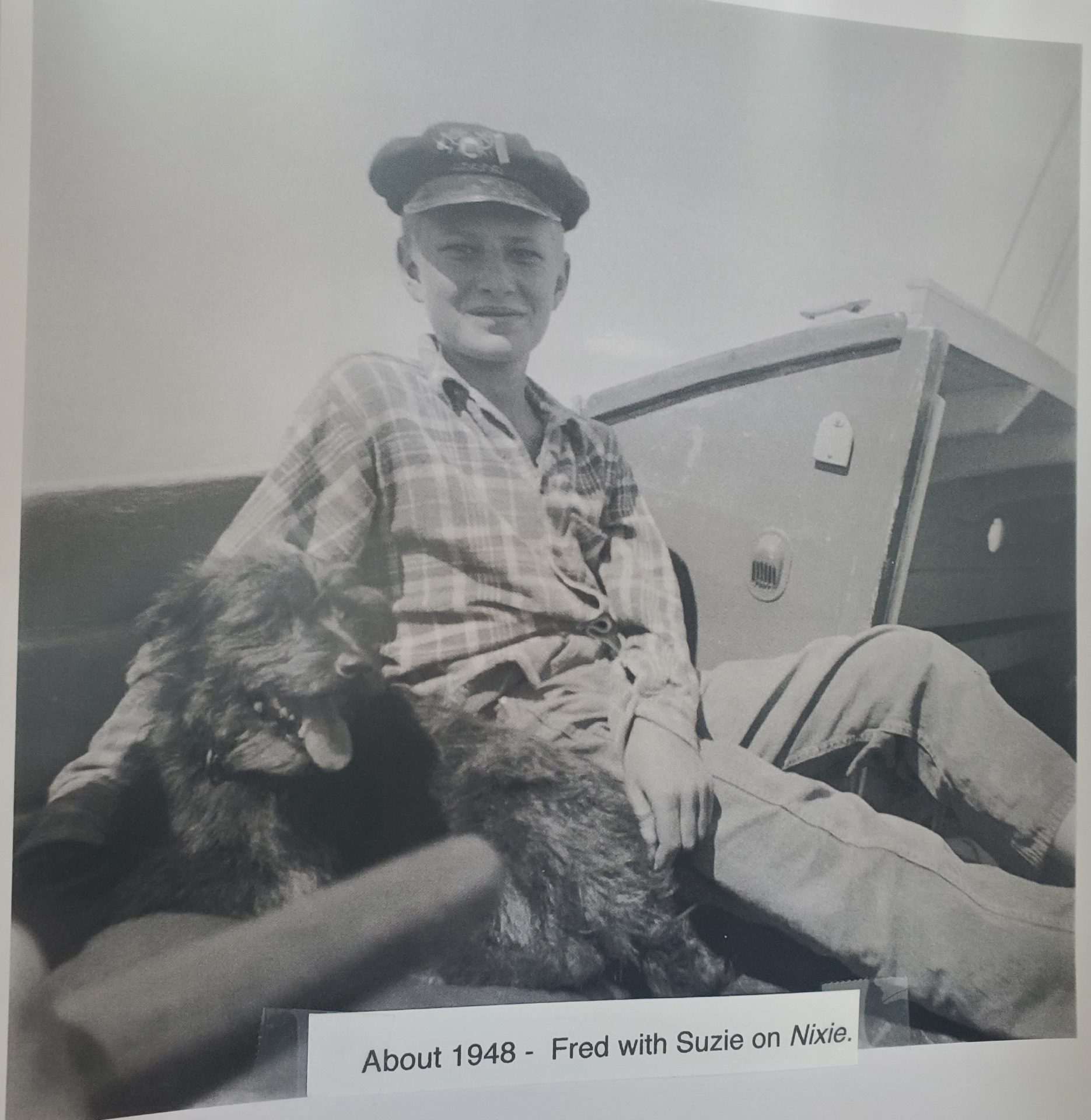 Young Fred Huffman with dog