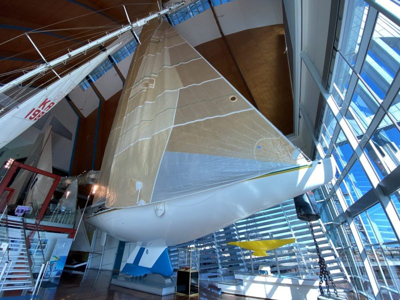 Australia II sailboat on display